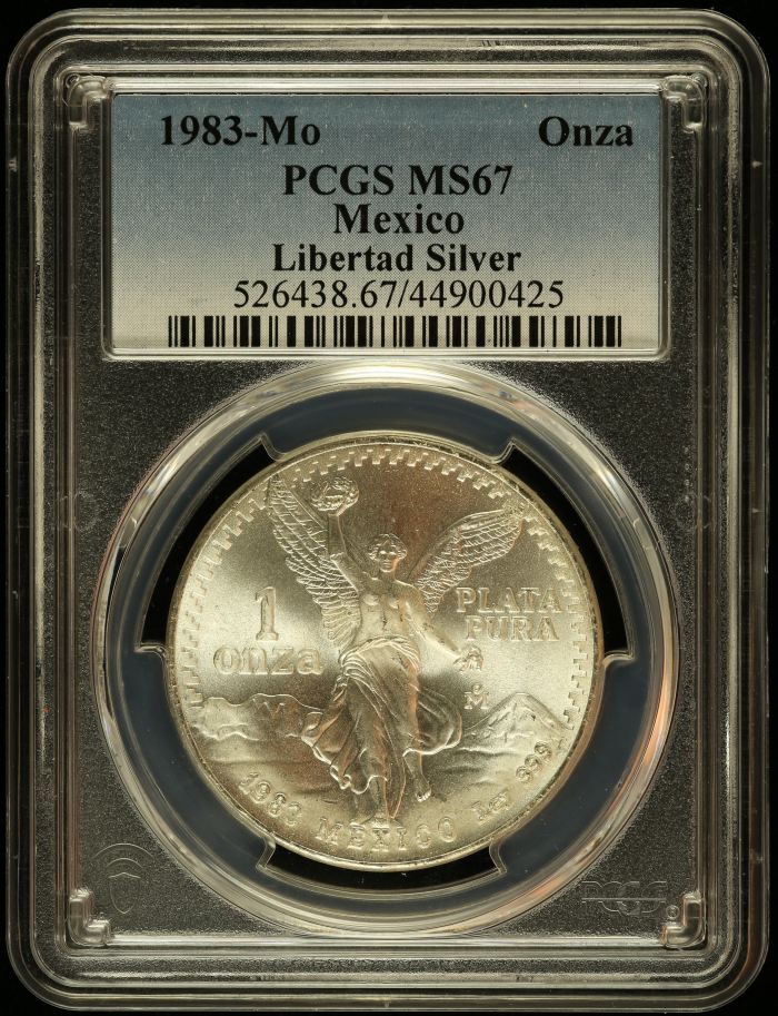 Modern Silver & Minors Onza 1983 Mo PCGS MS67 0145771Modern Silver & Minors Onza 1983 Mo PCGS MS67 0145771