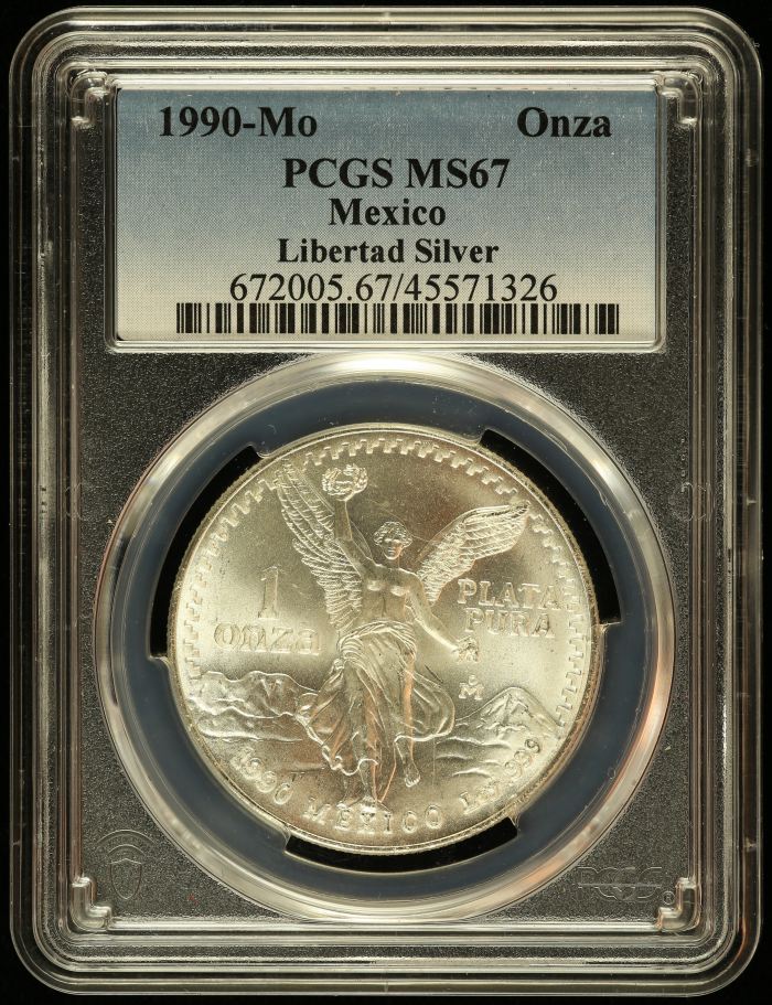 Modern Silver & Minors Onza 1990 Mo PCGS MS67 0145784Modern Silver & Minors Onza 1990 Mo PCGS MS67 0145784