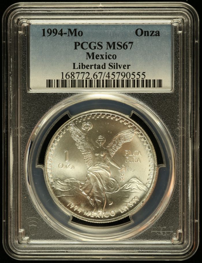 Modern Silver & Minors Onza 1994 Mo PCGS MS67 0145792Modern Silver & Minors Onza 1994 Mo PCGS MS67 0145792