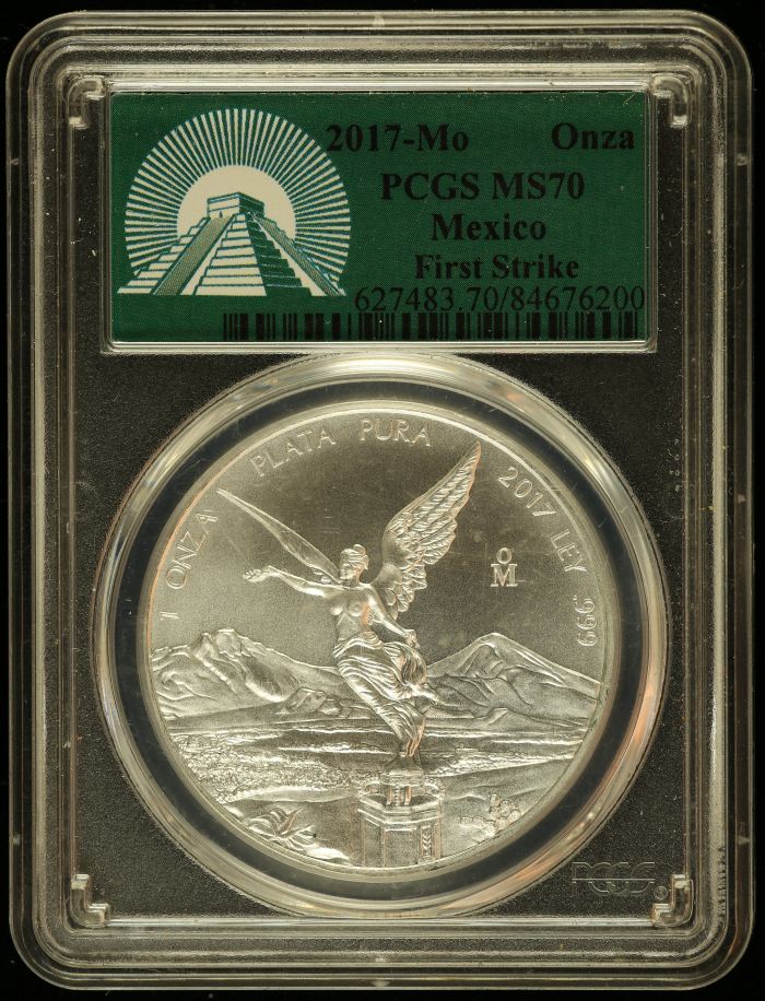 Modern Silver & Minors Onza 2017 Mo PCGS MS70 0145835Modern Silver & Minors Onza 2017 Mo PCGS MS70 0145835