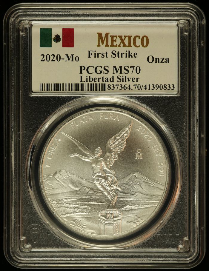 Modern Silver & Minors Onza 2020 Mo PCGS MS70 0145839Modern Silver & Minors Onza 2020 Mo PCGS MS70 0145839