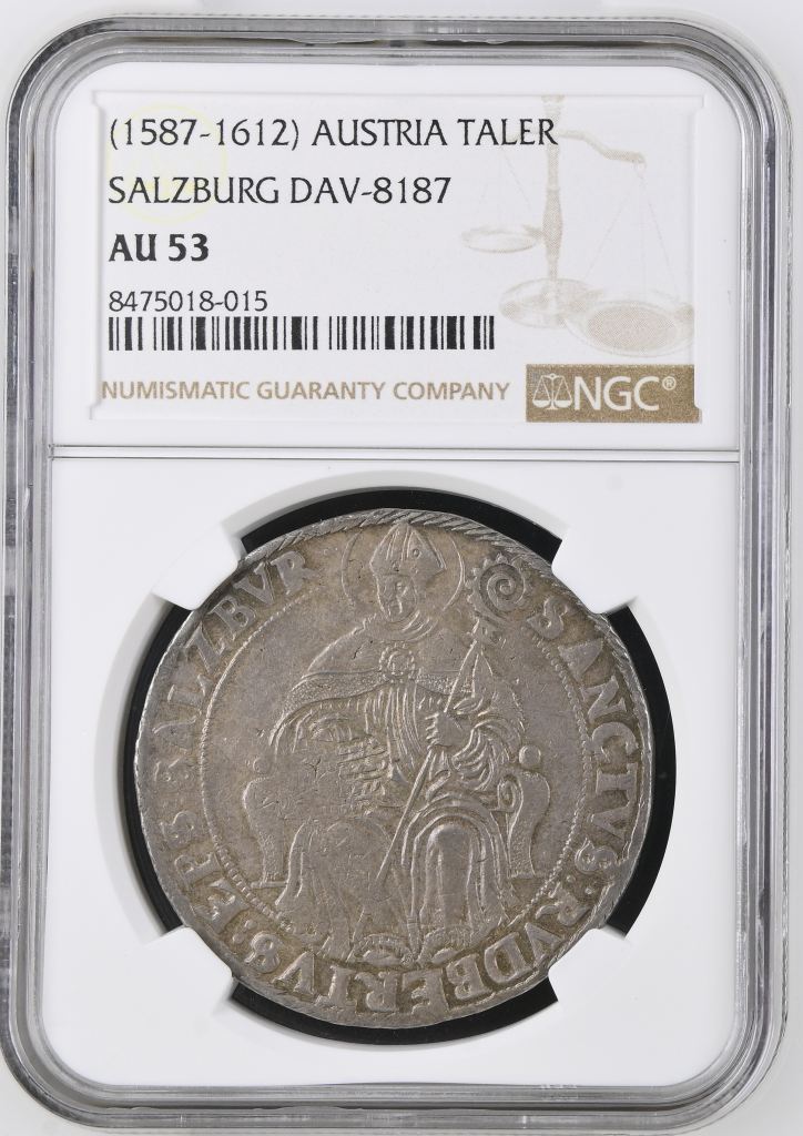 Austria Taler (1587-1612) Salzburg NGC AU53 DAV-8187 0146311