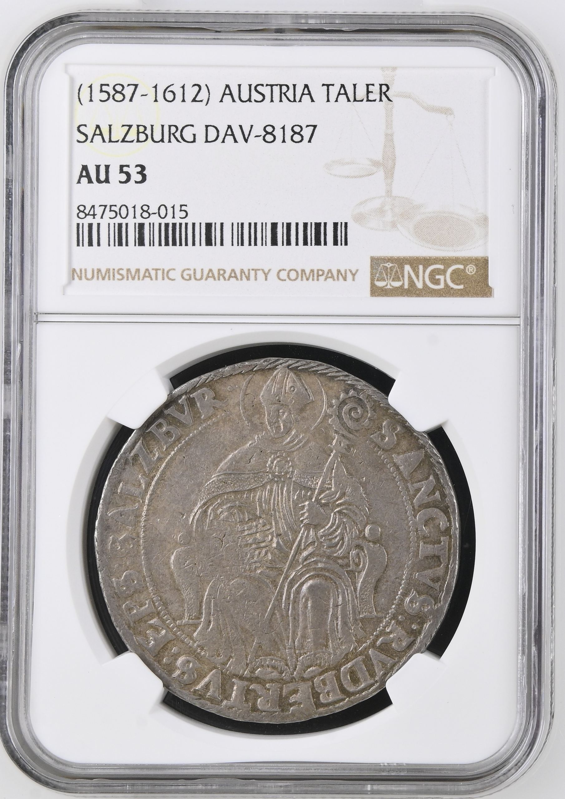 Austria Taler (1587-1612) Salzburg NGC AU53 DAV-8187 0146311