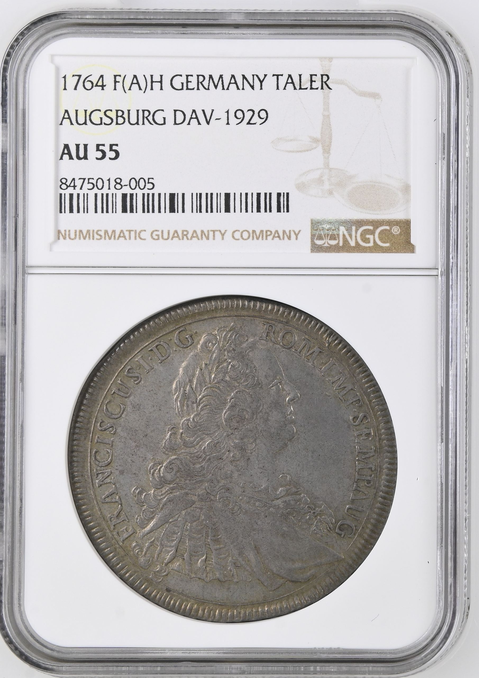 Germany Taler 1764 F(A)H Augsburg NGC AU55 DAV-1929 0146313