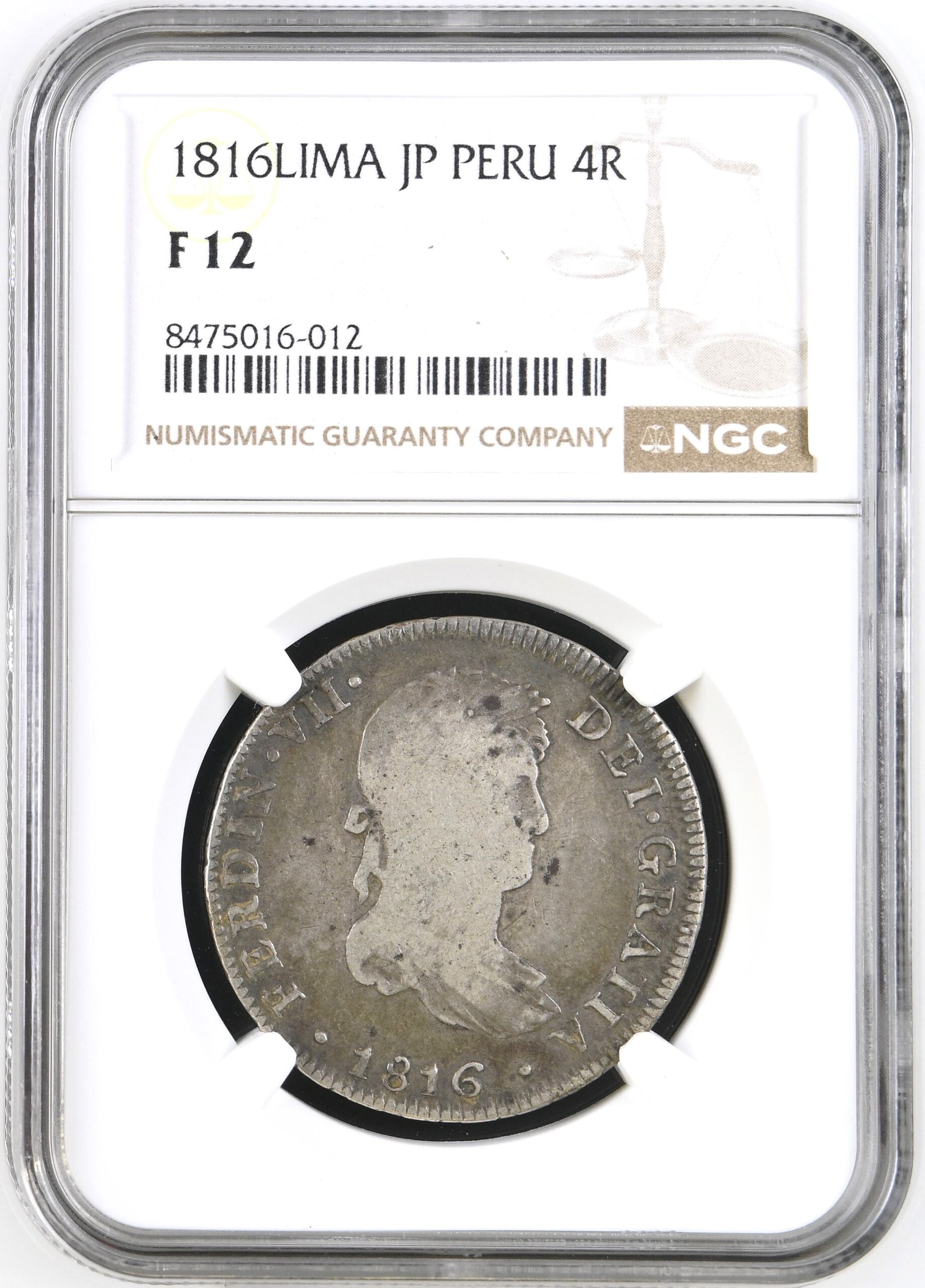 Peru 4 Reales 1816 Lima JP NGC F 12 0146330