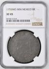 Colonial Silver & Minors 8 Reales 1755 Mo MM NGC XF45 0146335