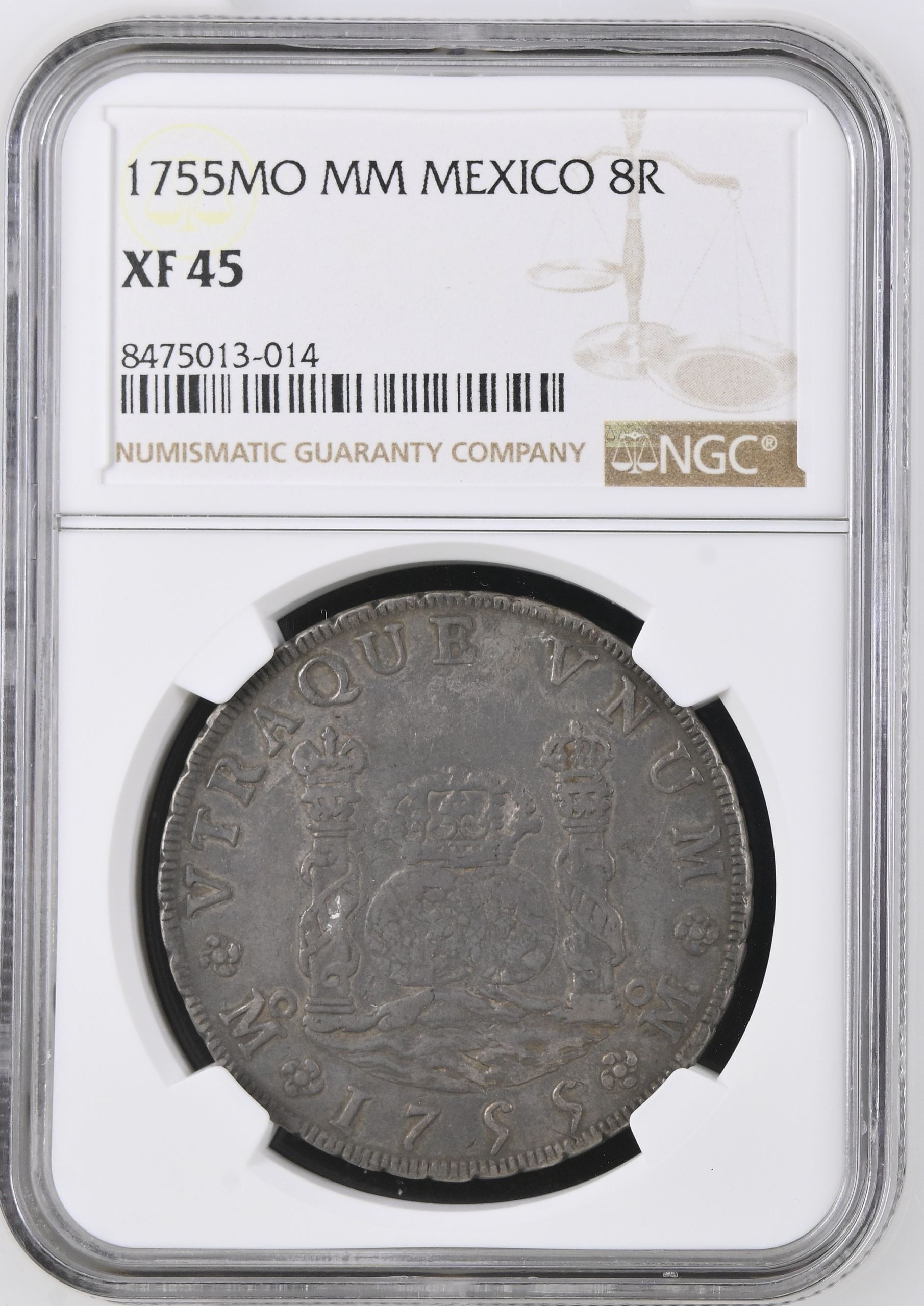 Colonial Silver & Minors 8 Reales 1755 Mo MM NGC XF45 0146335