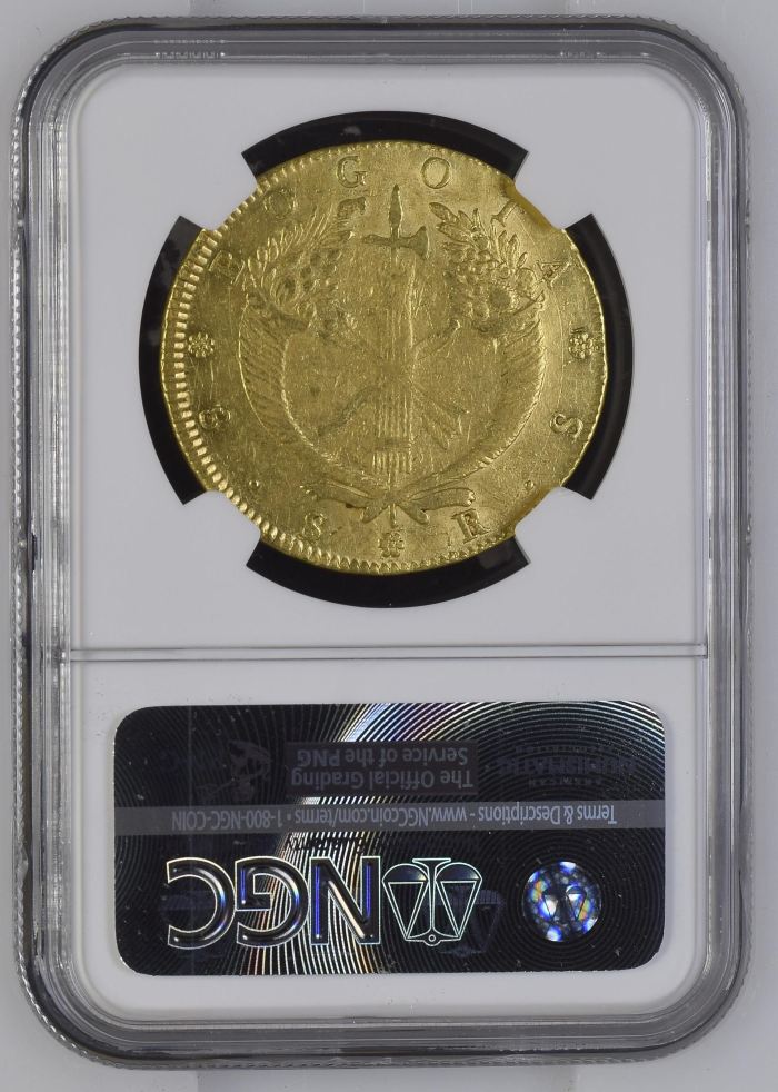 Colombia 8 Escudos 1835 Bogota RS NGC AU58 0146467Colombia 8 Escudos 1835 Bogota RS NGC AU58 0146467 - Image 2