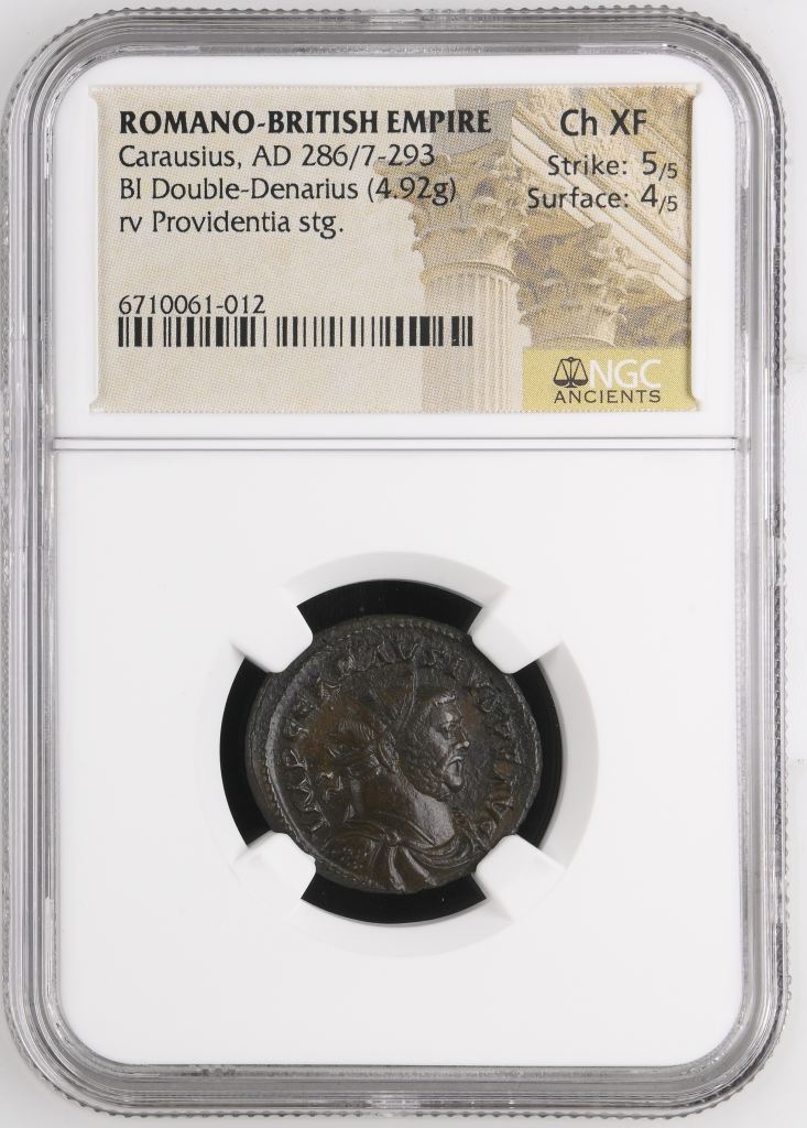 Roman Imperial Carausius 286/7-293 AD BI Double Denarius NGC Ch XF 0146484