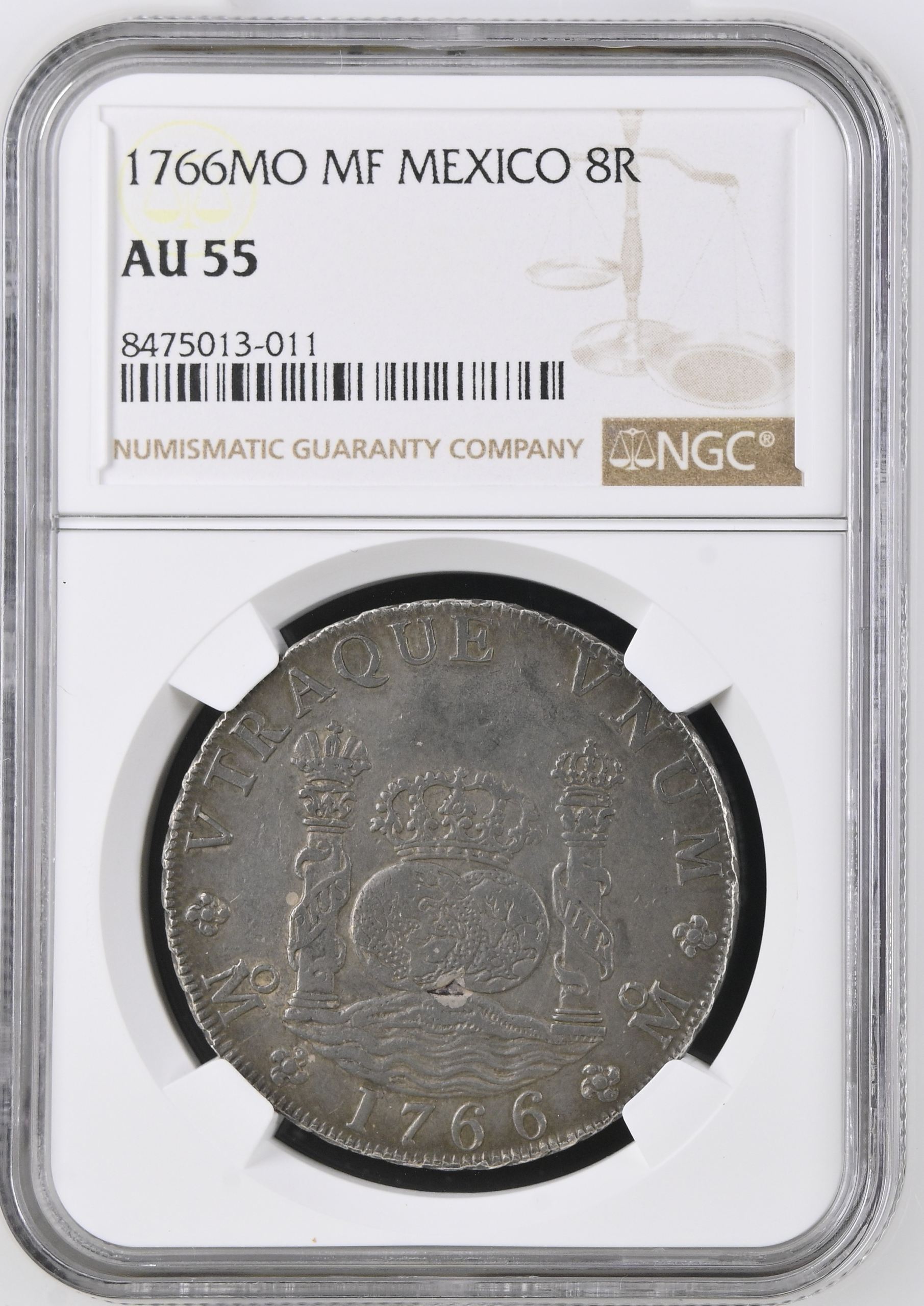 Colonial Silver & Minors 8 Reales 1766 Mo MF NGC AU55 0146485