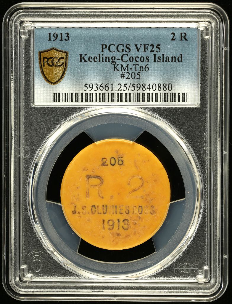 Other Keeling-Cocos Island 2 Rupee 1913 PCGS VF25 KM-Tn6 0146487