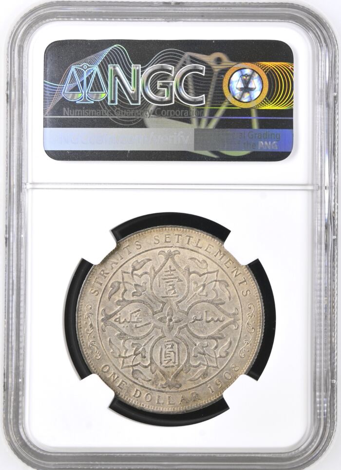 Straits Settlements Dollar 1908 NGC AU58 0146505Straits Settlements Dollar 1908 NGC AU58 0146505 - Image 2