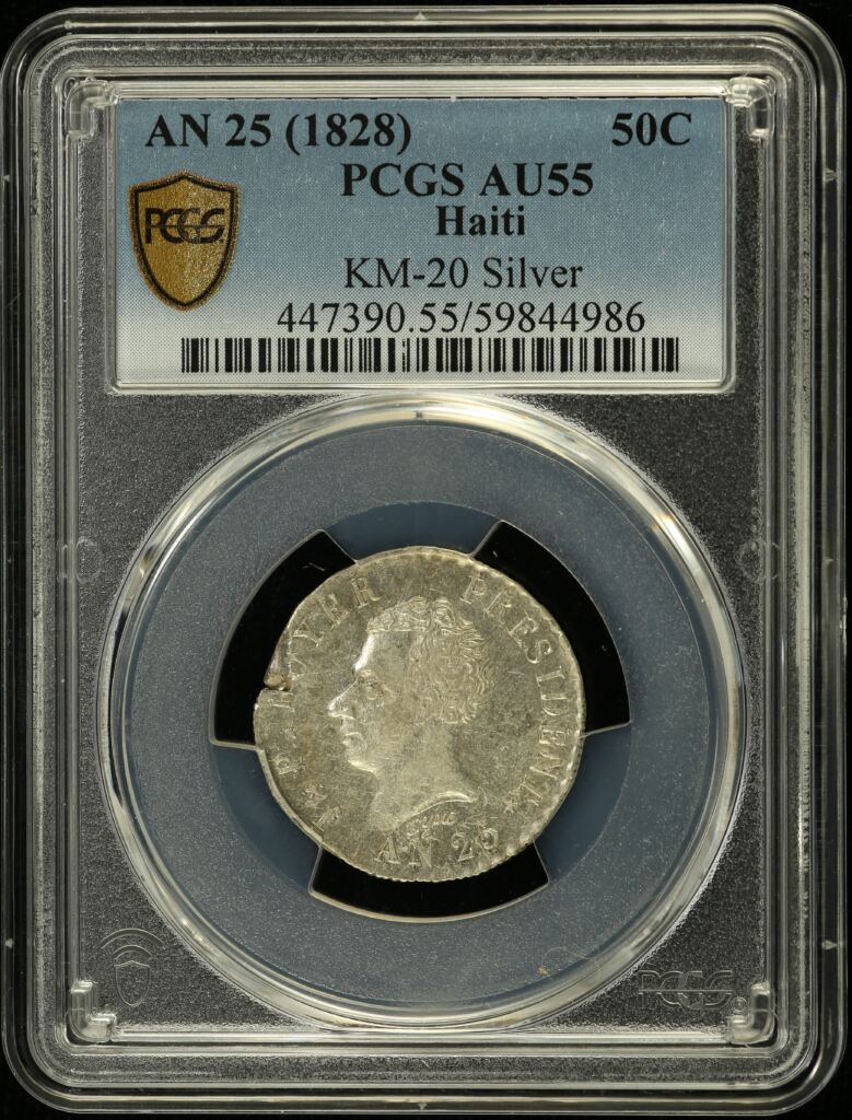 Haiti 50 Centimes AN (1828) KM-20 PCGS AU55 0146507