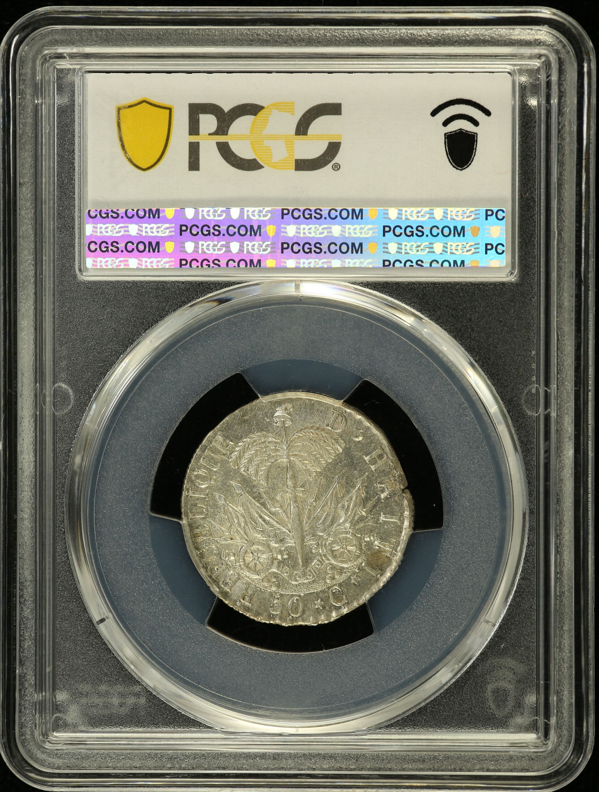 Haiti  Latin American Coins Haiti 50 Centimes AN (1828) KM-20 PCGS AU55 0146507 Haiti 50 Centimes AN (1828) KM-20 PCGS AU55 0146507Haiti 50 Centimes AN (1828) KM-20 PCGS AU55 0146507 - Image 2