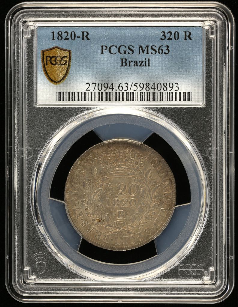 Brazil 320 Reis 1820 R PCGS MS63 0146508