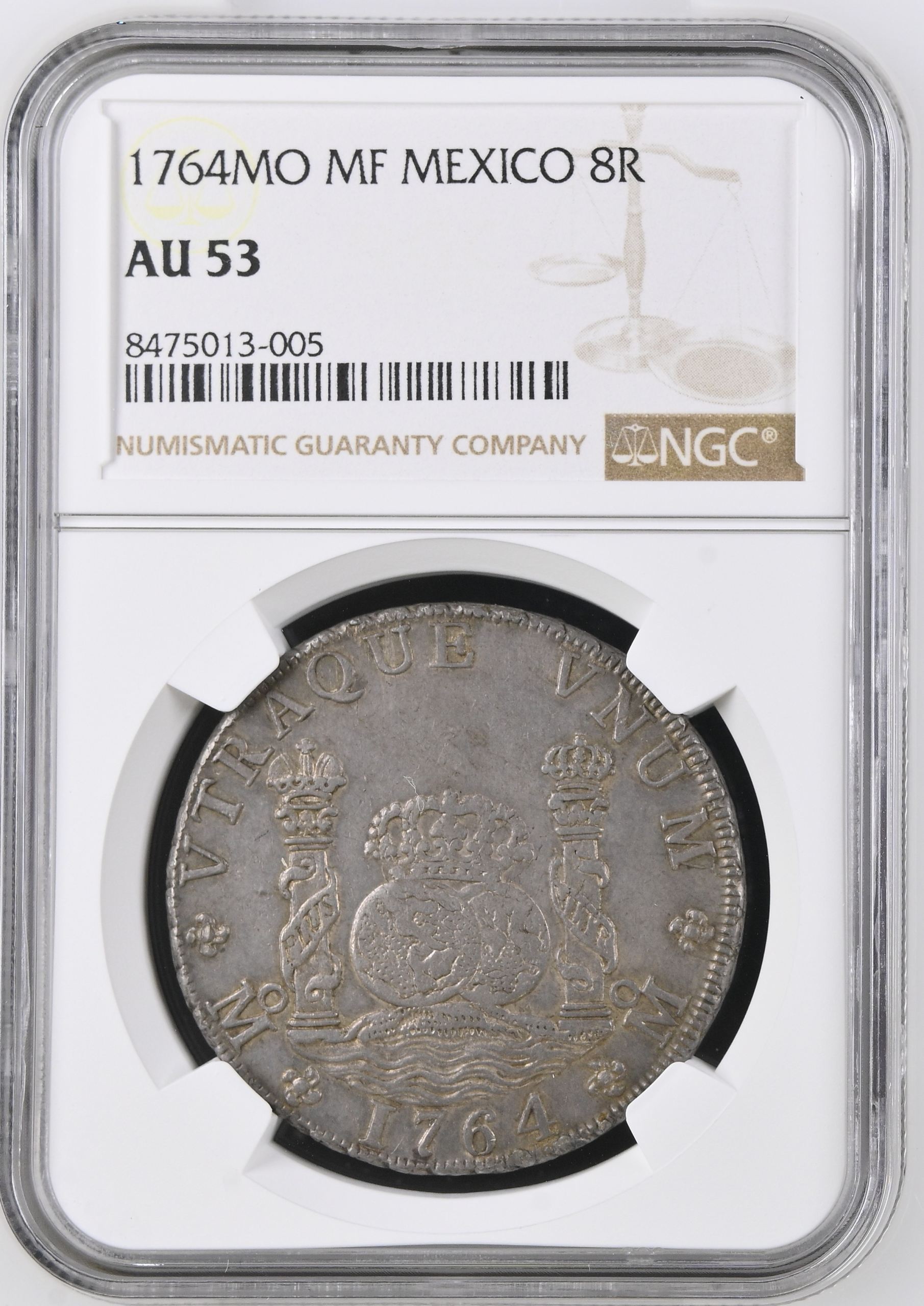 Colonial Silver & Minors 8 Reales 1764 Mo MF NGC AU53 0146519