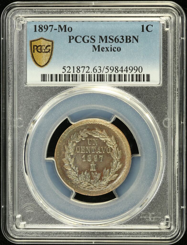 Republic Silver & Minors Centavo 1897 Mo PCGS MS63BN 0146520