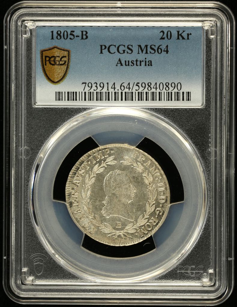 Austria 20 Kruetzer 1805 B PCGS MS64 0146522