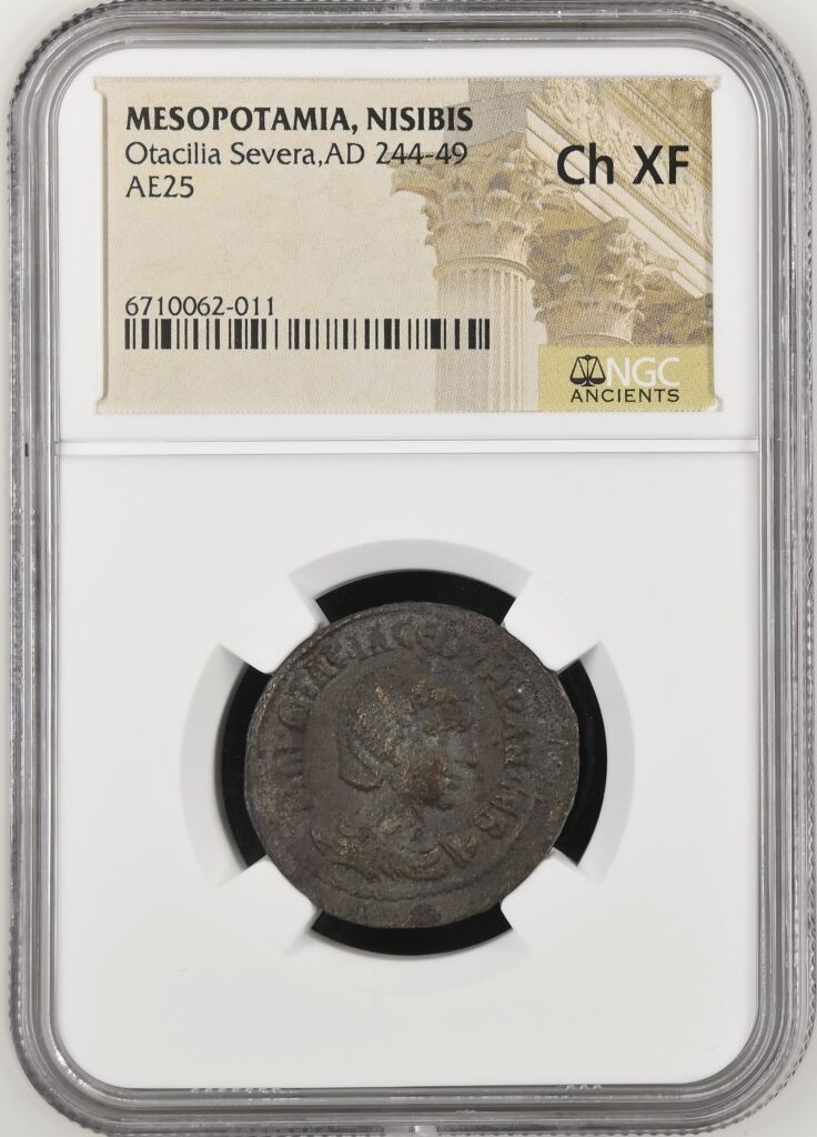 Roman Imperial Mesopotamia Nisibis Otacillia Severa 244-49 AD AE 25 NGC ChXF 0146534
