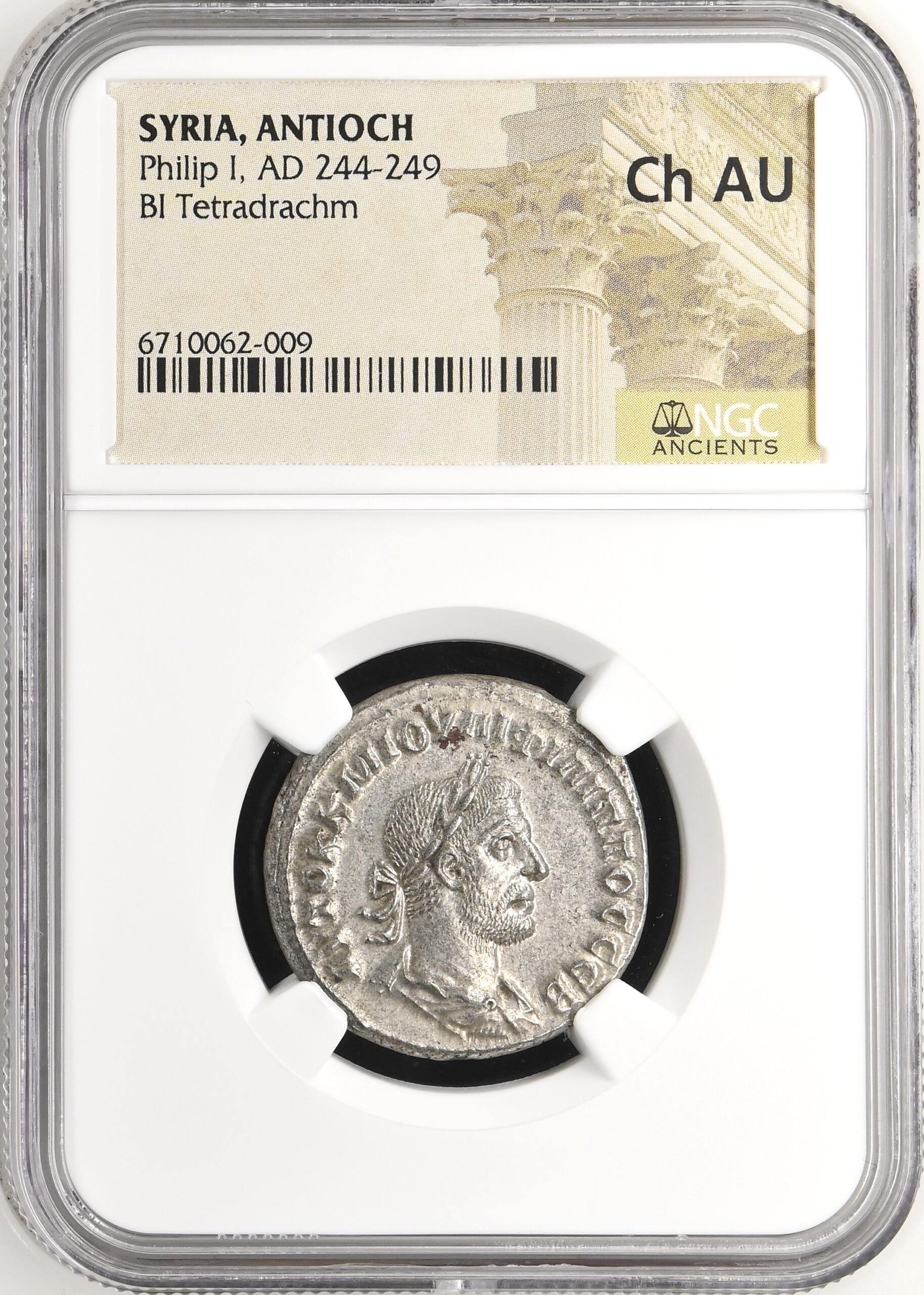 Syria, Seleucis & Pieria Syria Antioch Philip I 244-249 AD BI Tetradrachm NGC ChAU  0146536