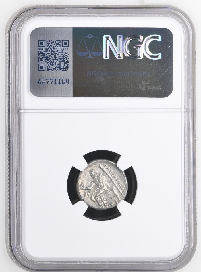 Macedonian Kings Alexander III(The Great) 336-323 BC AR Drachm NGC AU 0146537Macedonian Kings Alexander III(The Great) 336-323 BC AR Drachm NGC AU 0146537 - Image 2