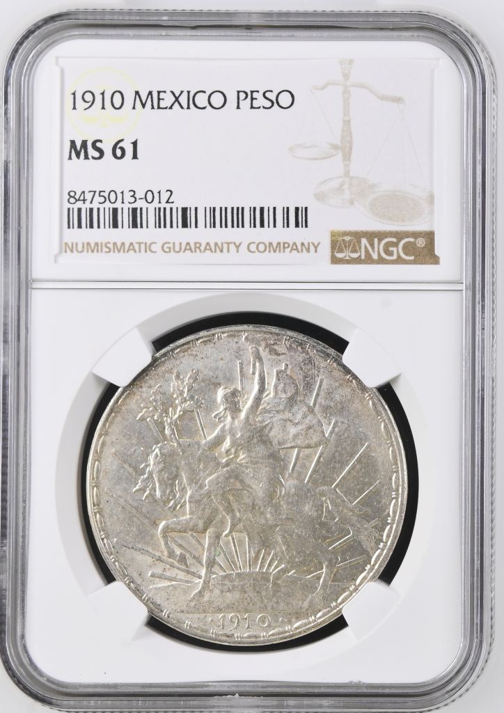 Modern Silver & Minors Peso 1910 NGC MS61 0146546