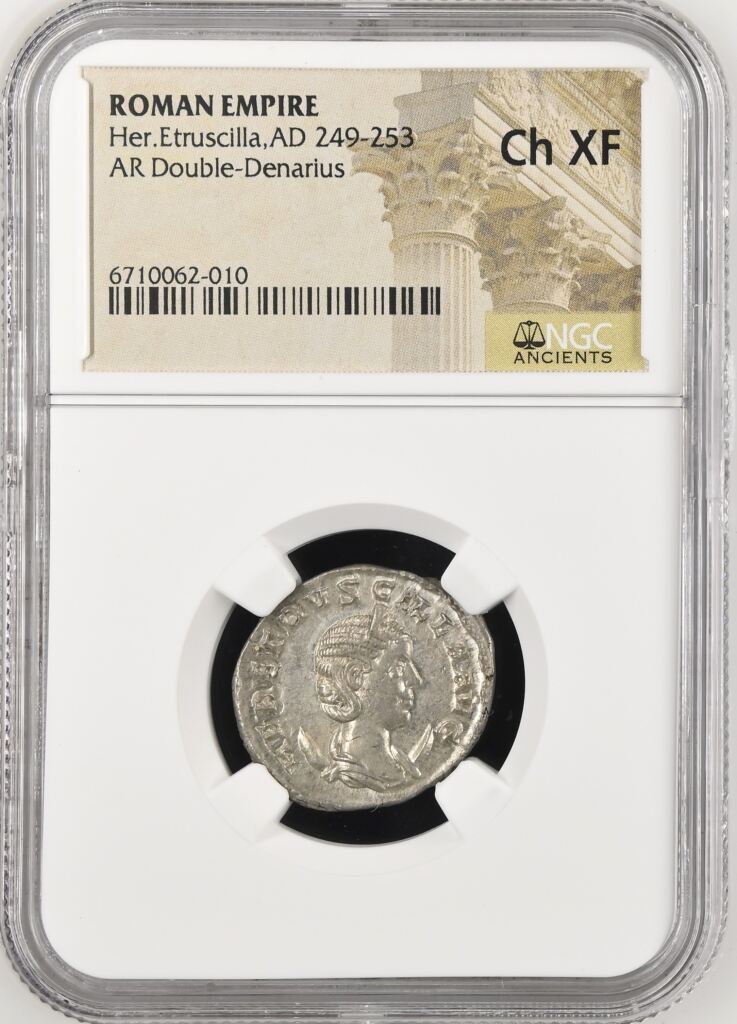 Roman Imperial Herennia Etruscilla 249-253 AD AR Double-Denarius NGC ChXF 0146549