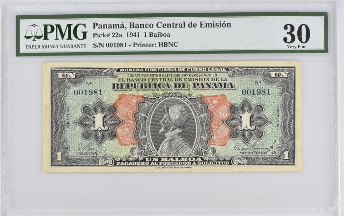 Panama Balboa 1941 Pick #22a PMG VF30 0146577Panama Balboa 1941 Pick #22a PMG VF30 0146577