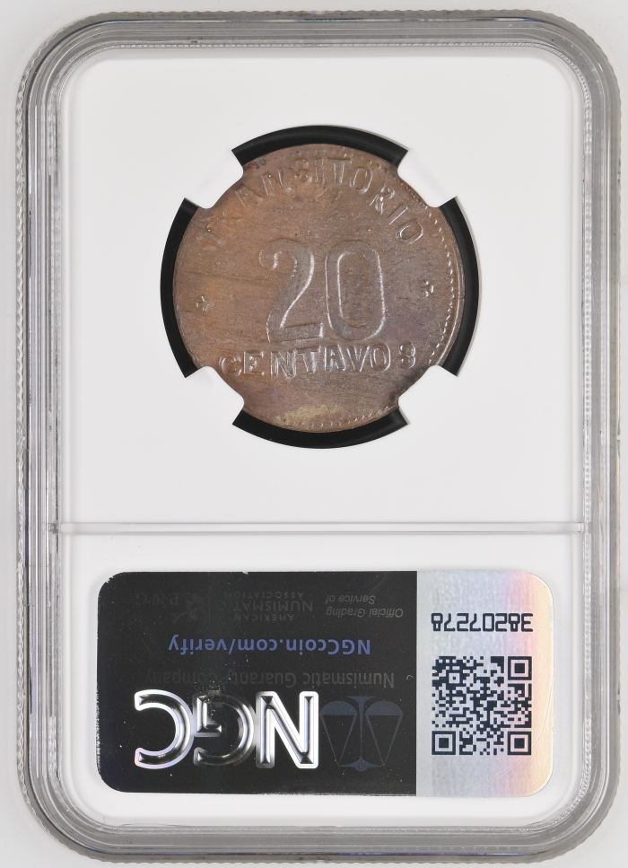 Puebla 20 Centavo 1915 Pueble/Chiconcuautla NGC MS62BN 0146585Puebla 20 Centavo 1915 Pueble/Chiconcuautla NGC MS62BN 0146585 - Image 2