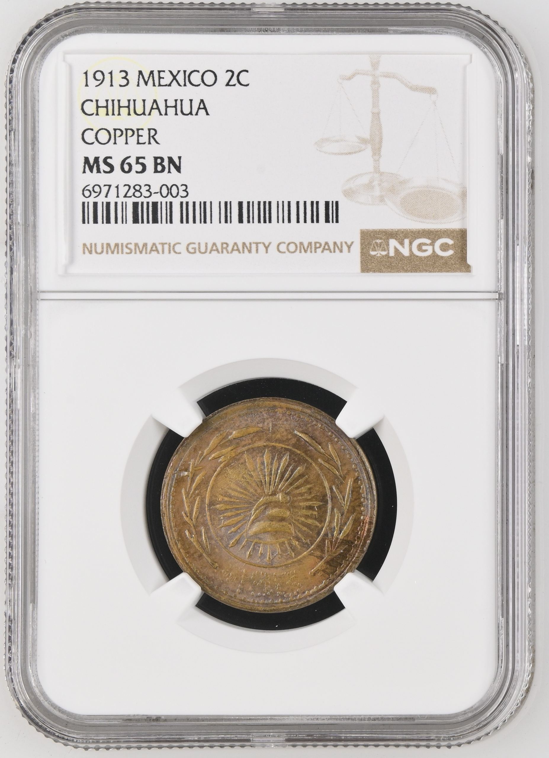 Chihuahua 2 Centavo 1913 Chihuahua NGC MS65BN 0146589