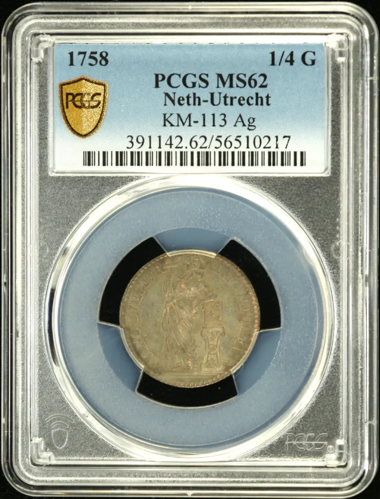 Netherlands 1/4 Gulden 1758 Utrecht PCGS MS62 KM-113 0146321