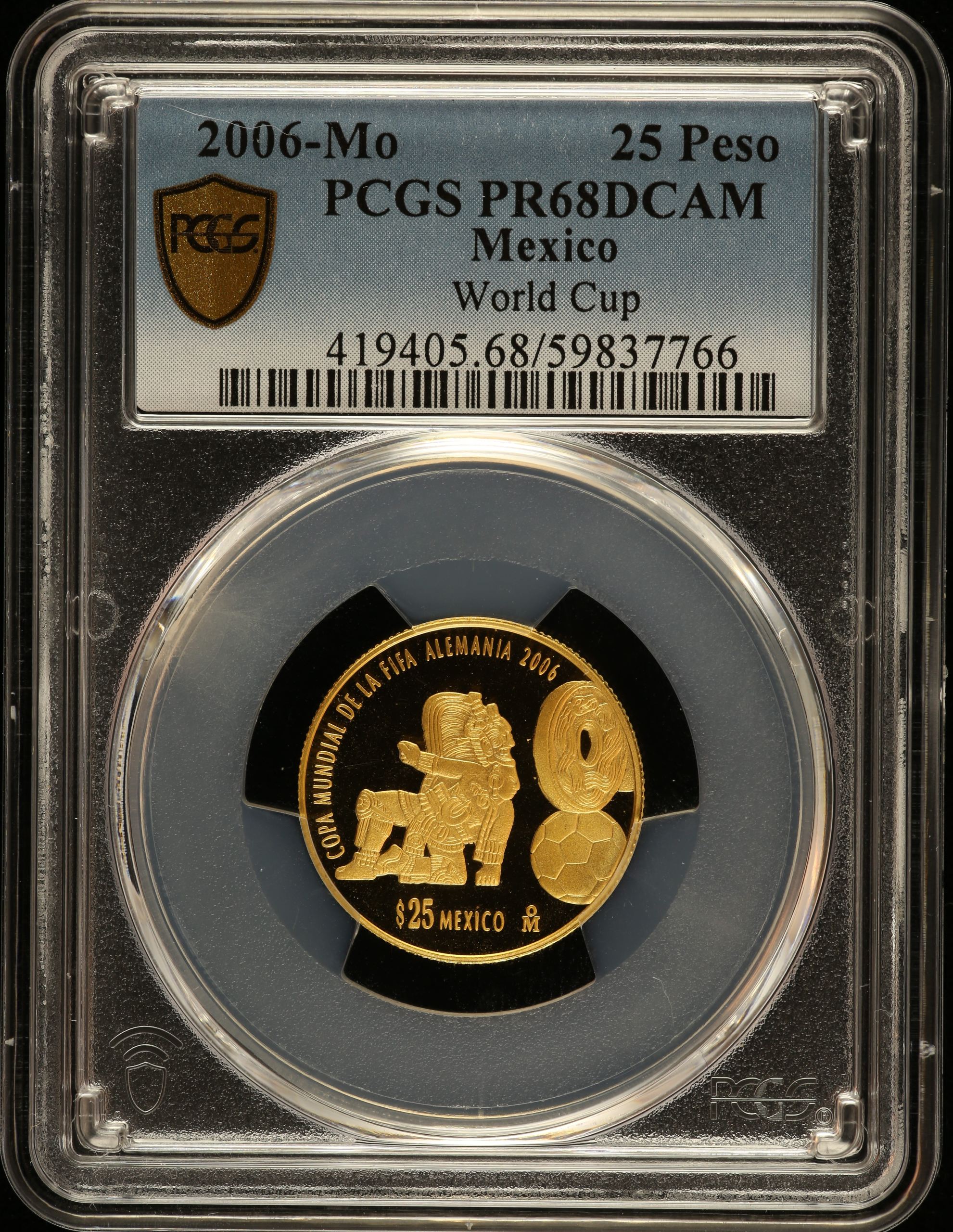 Modern Gold 25 Peso 2006 Mo PCGS PR68DCAM 0146512