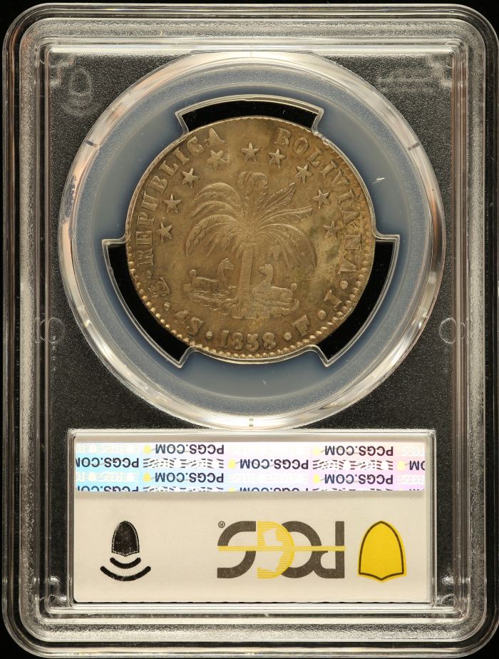 Bolivia 4 Sol 1858 Pts FJ PCGS MS62 0146598Bolivia 4 Sol 1858 Pts FJ PCGS MS62 0146598 - Image 2