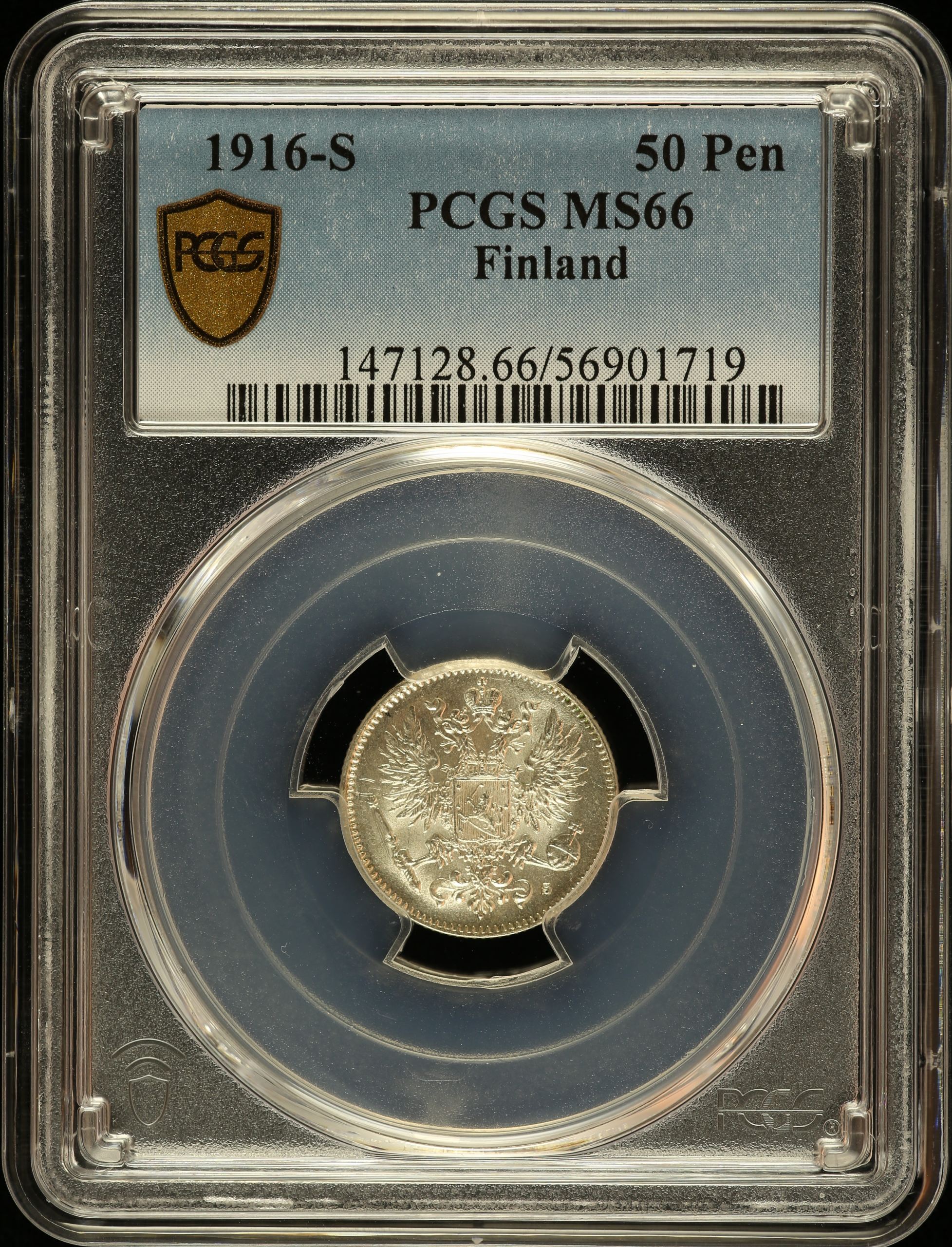 Finland 50 Pennia 1916 S PCGS MS66 0146601