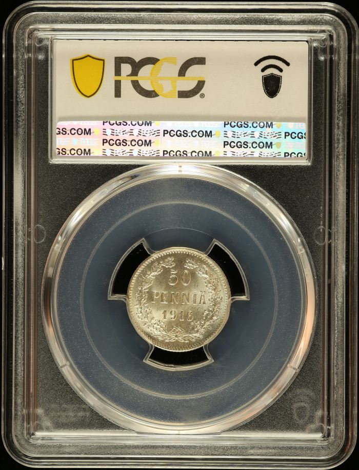 Finland 50 Pennia 1916 S PCGS MS66 0146601Finland 50 Pennia 1916 S PCGS MS66 0146601 - Image 2