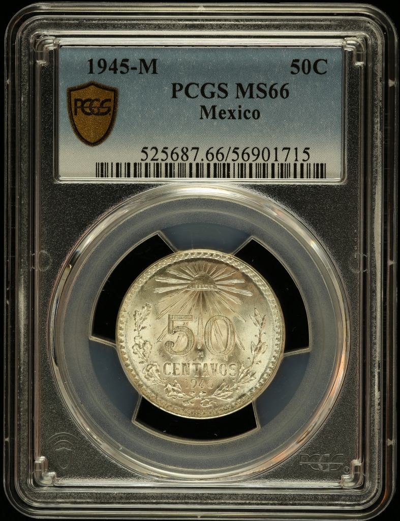 Modern Silver & Minors 50 Centavo 1945 M PCGS MS66 0146605