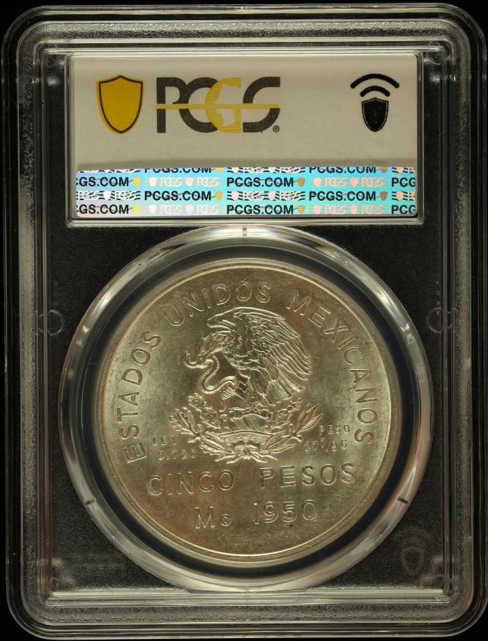 Modern Silver & Minors 5 Peso 1950 Mo KM-466 PCGS MS65 0146367Modern Silver & Minors 5 Peso 1950 Mo KM-466 PCGS MS65 0146367 - Image 2