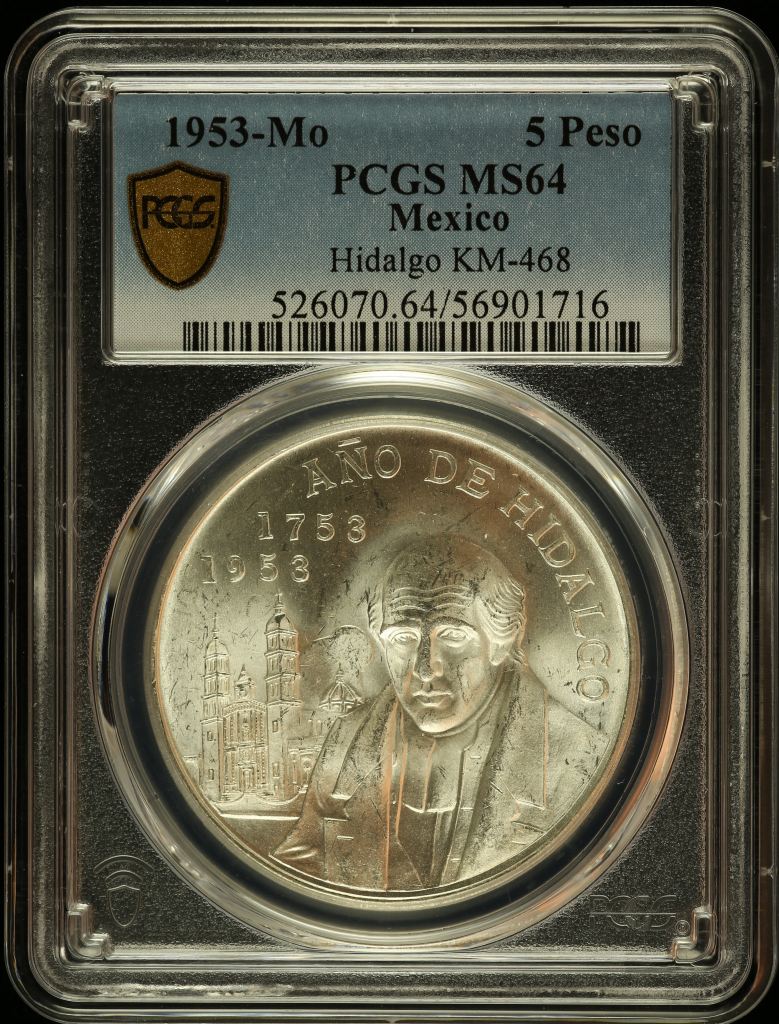 Modern Silver & Minors 5 Peso 1953 Mo KM-468 PCGS MS64 0146610