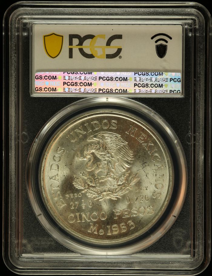 Modern Silver & Minors 5 Peso 1953 Mo KM-468 PCGS MS64 0146610Modern Silver & Minors 5 Peso 1953 Mo KM-468 PCGS MS64 0146610 - Image 2
