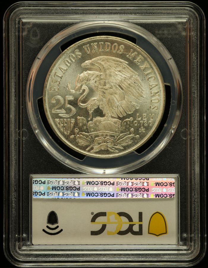 Modern Silver & Minors 25 Peso 1968 Mo KM-479.1 PCGS MS67 0146612Modern Silver & Minors 25 Peso 1968 Mo KM-479.1 PCGS MS67 0146612 - Image 2