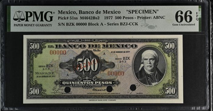 Banco De Mexico 8 Piece Specimen Set all Graded Pick #49/51/52/54/57/58/59/61 PMG Gem UNC66 EPQ f_35464Banco De Mexico 8 Piece Specimen Set all Graded Pick #49/51/52/54/57/58/59/61 PMG Gem UNC66 EPQ f_35464 - Image 13