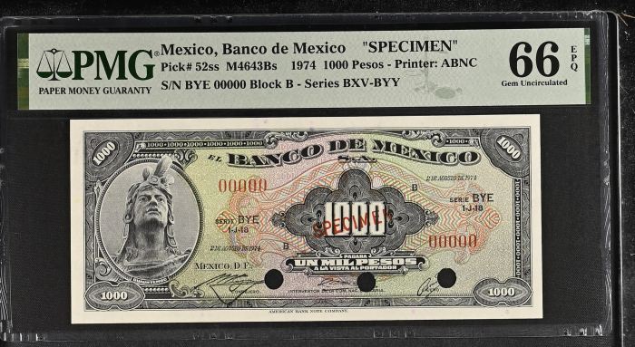 Banco De Mexico 8 Piece Specimen Set all Graded Pick #49/51/52/54/57/58/59/61 PMG Gem UNC66 EPQ f_35464Banco De Mexico 8 Piece Specimen Set all Graded Pick #49/51/52/54/57/58/59/61 PMG Gem UNC66 EPQ f_35464 - Image 15