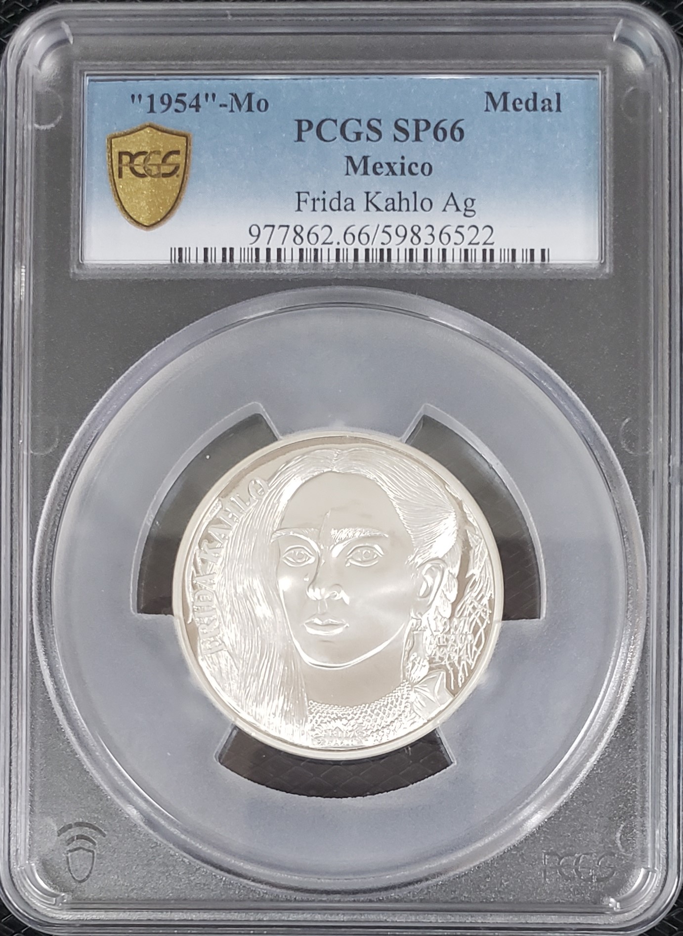 Medals & Tokens Frida Kahlo Silver Medal "1954" Mo PCGS SP66 0146708