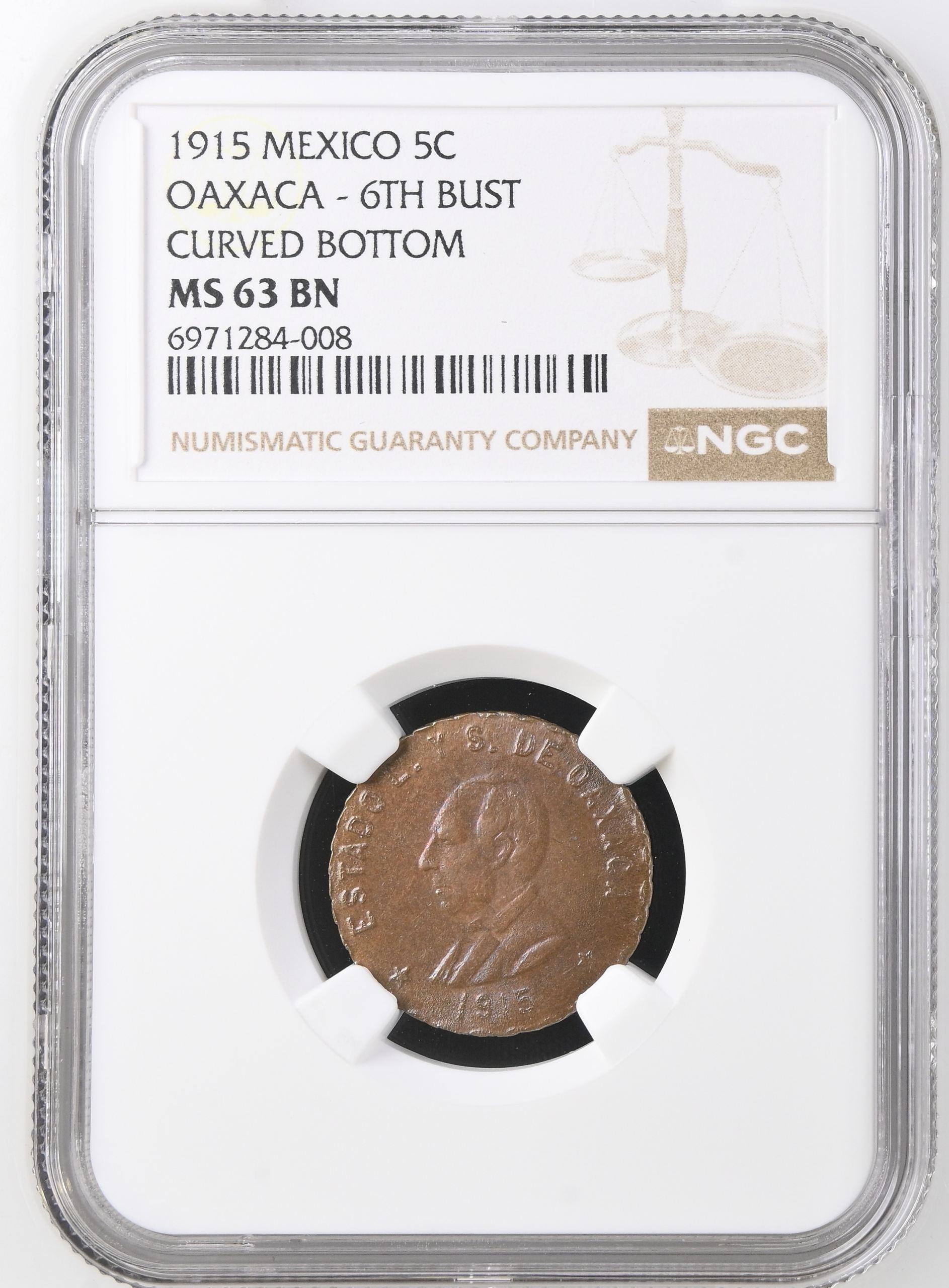 Oaxaca 5 Centavo 1915 Oaxaca NGC MS63BN 0146618