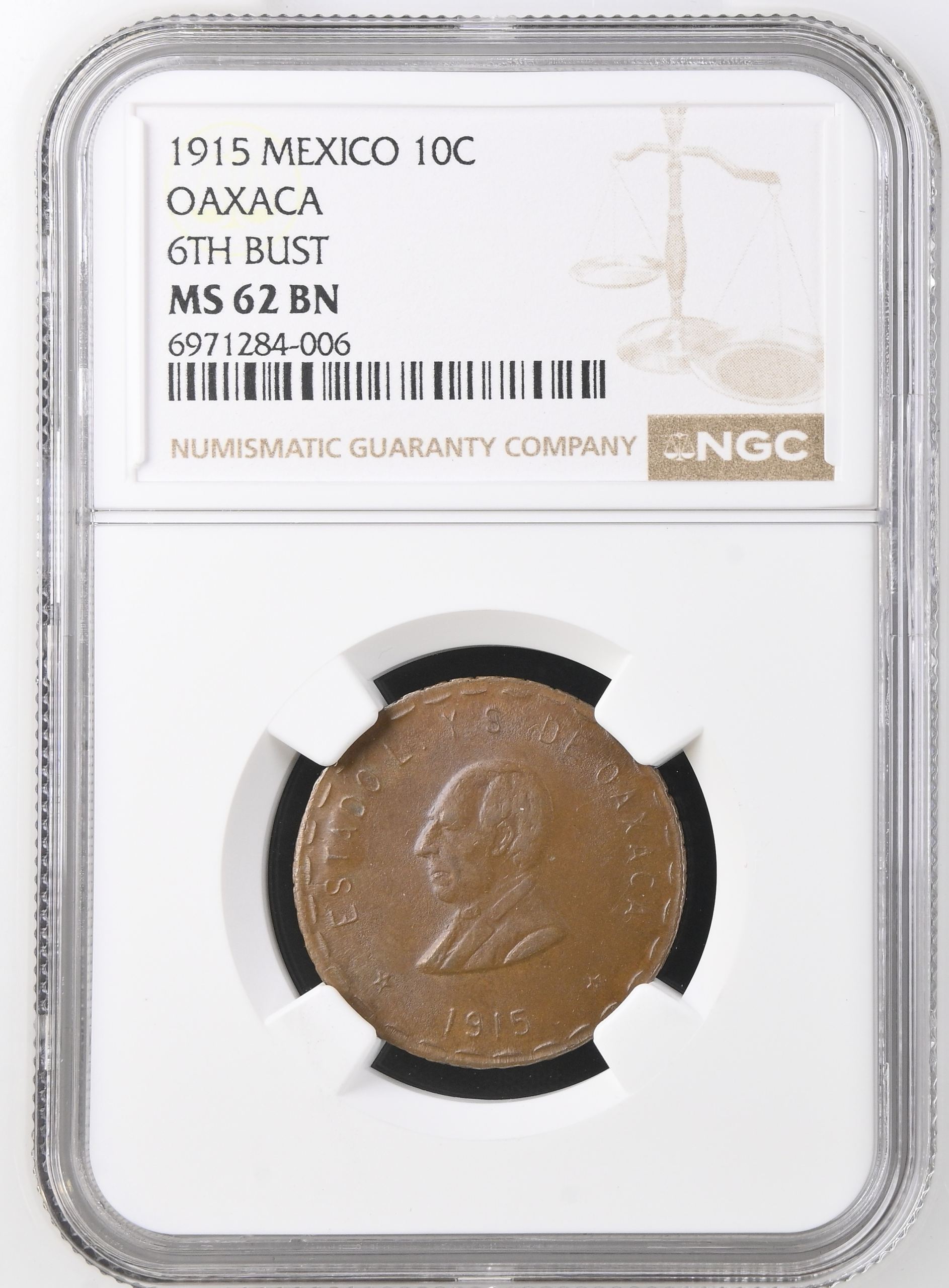 Oaxaca 10 Centavo 1915 Oaxaca NGC MS62BN 0146619