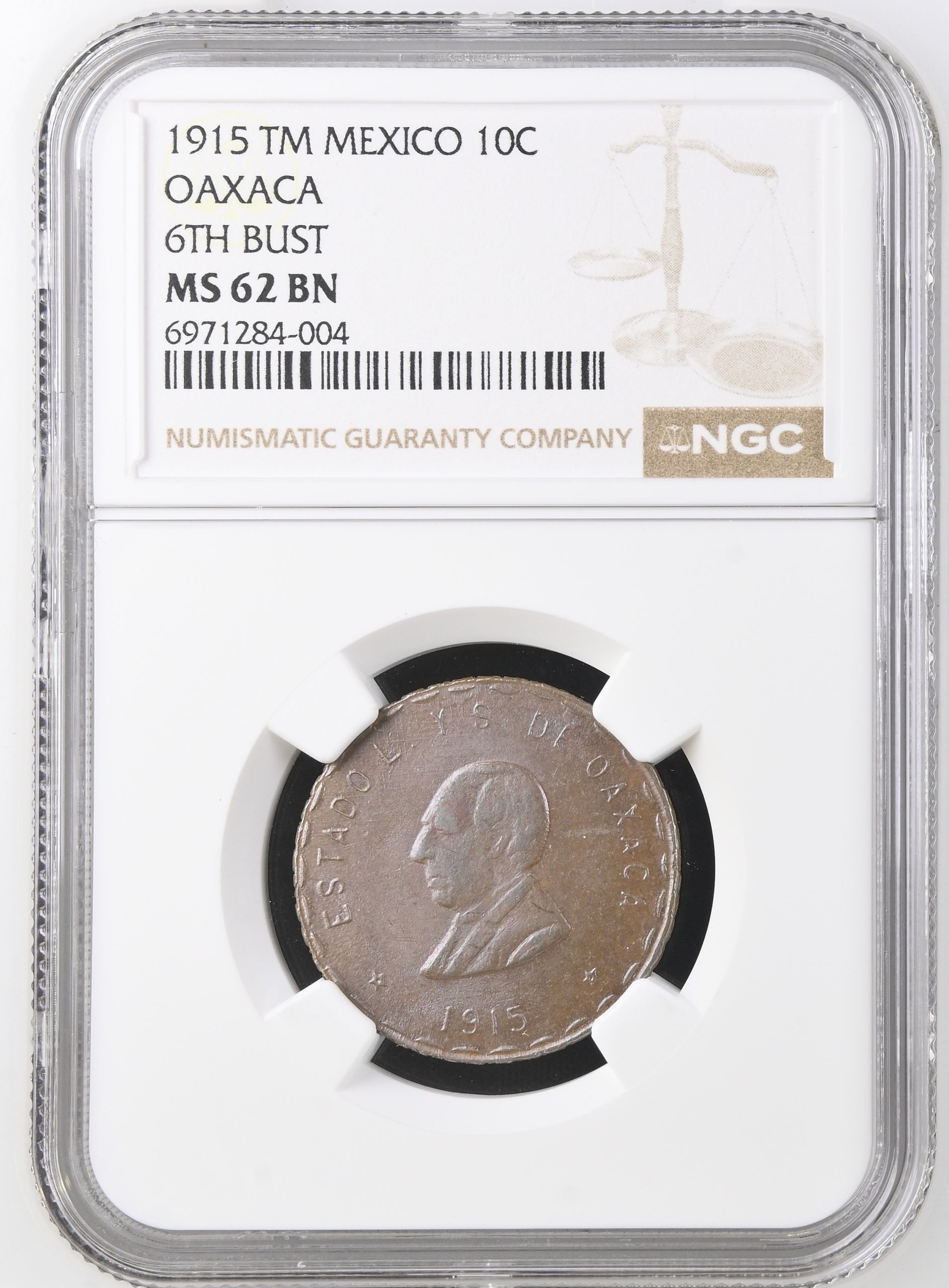 Oaxaca 10 Centavo 1915 Oaxaca NGC MS62BN 0146620