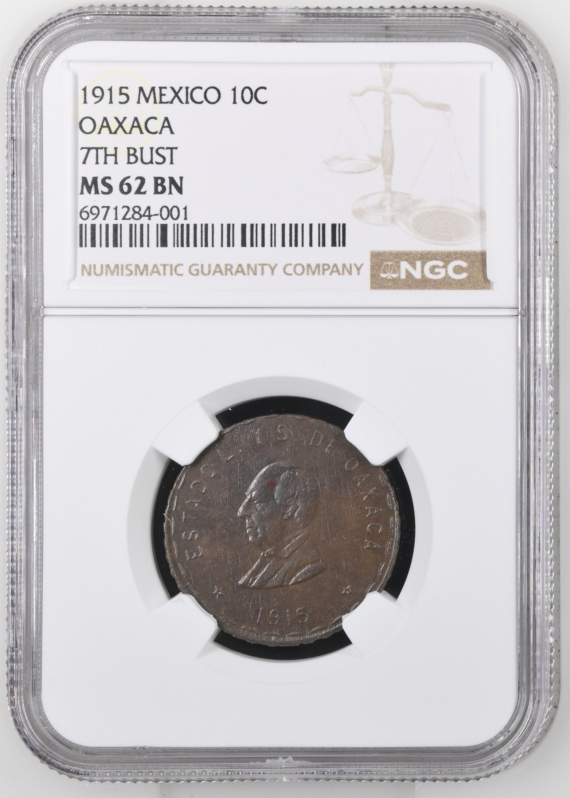 Oaxaca 10 Centavo 1915 Oaxaca NGC MS62BN 0146623