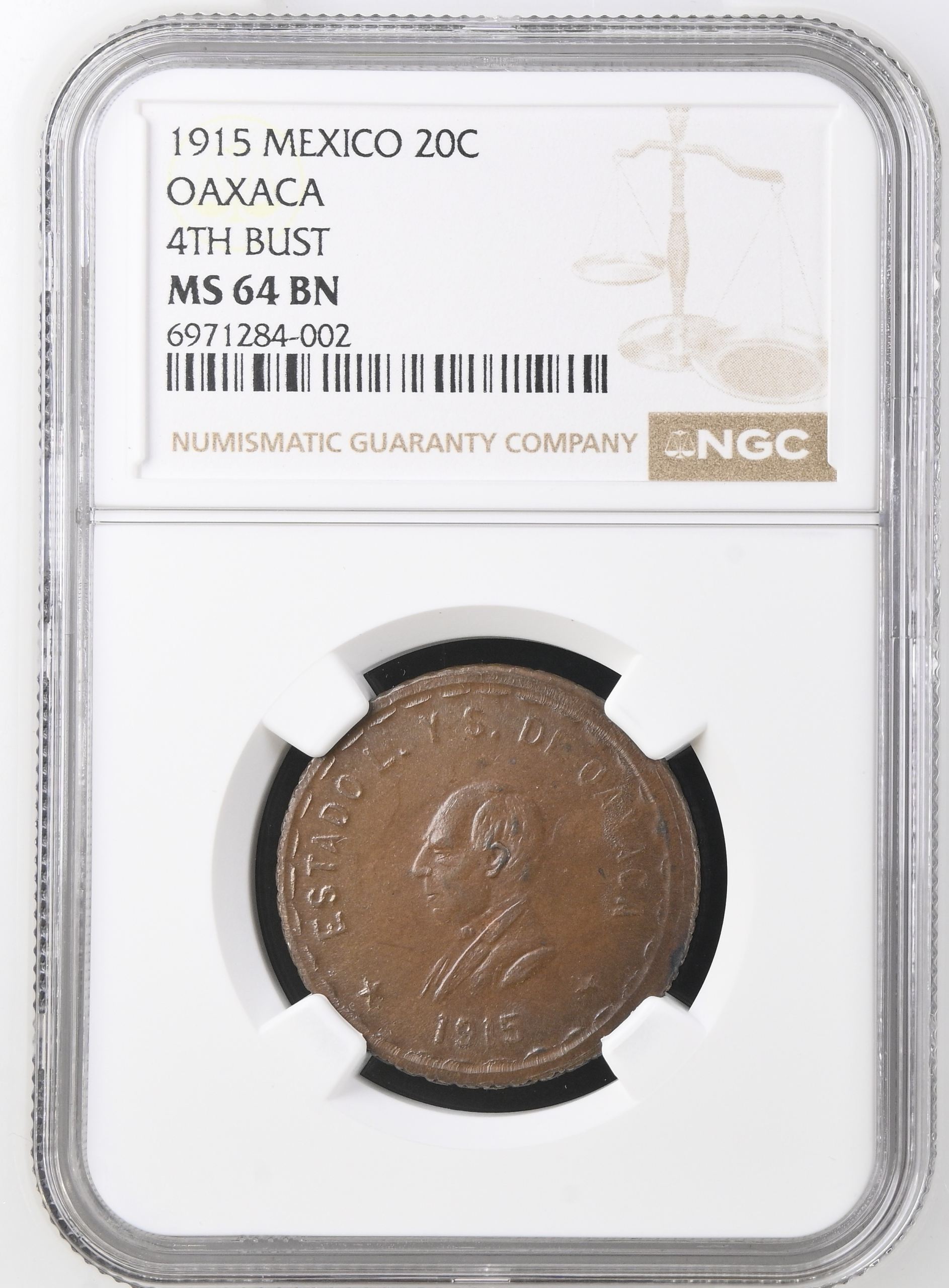 Oaxaca 20 Centavo 1915 Oaxaca NGC MS64BN 0146624