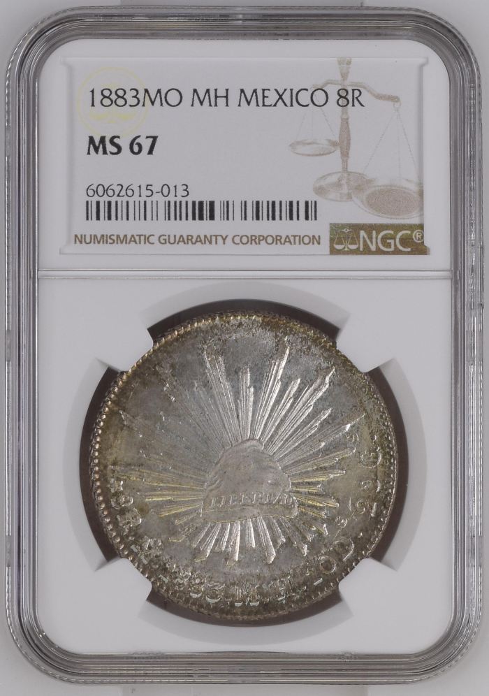 Mexico City 8 Reales 1883 Mo MH NGC MS67 0146664Mexico City 8 Reales 1883 Mo MH NGC MS67 0146664