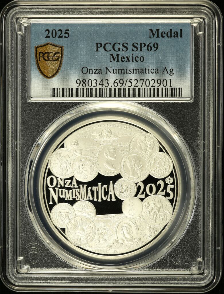 Medals & Tokens Onza Numismatica 2025 Silver Medal 2025 PCGS SP69 0146678